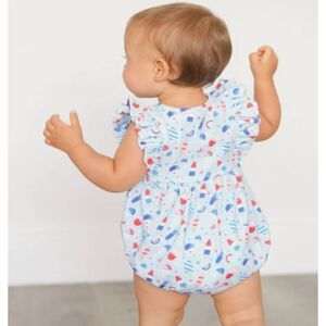 Ollie Jay Sweet Freedom Summer American Patriotic Romper 12/18 Months